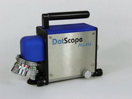 Ein Messzyklus des kompakten und leichtgewichtigen DotScope dauert 15 bis 20 Sekunden (Quelle: Grafitex)