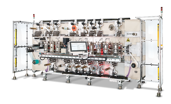 Sysco RDL Rotationsstanzmaschine mit Laserstanz- und Laminiereinheiten und mehreren Ab- und Aufwickelstationen (Quelle Dorey Systems)
